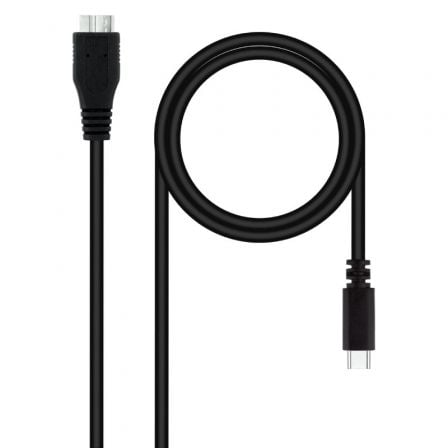 Cable USB 3.0 Tipo-C Nanocable 10.01.1201-BK/ USB Tipo-C Macho